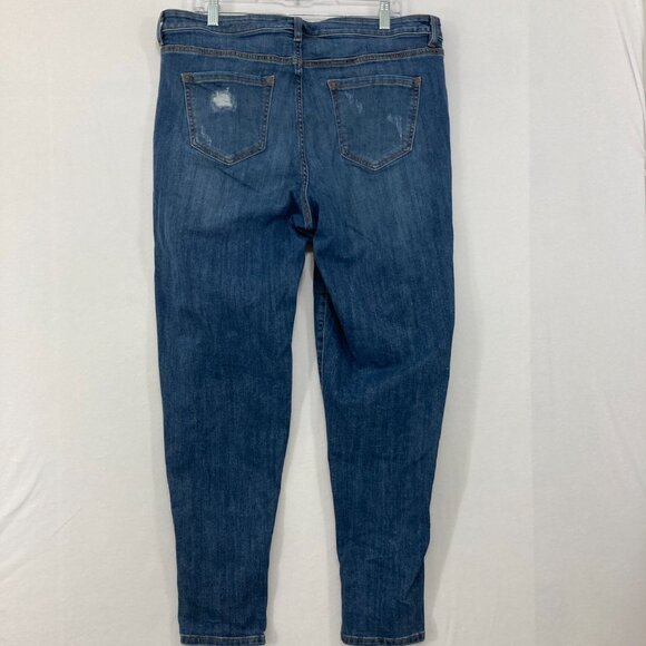 Lane Bryant size 18 Blue Medium Wash Light Distressed Boyfriend Jeans - Picture 8 of 10